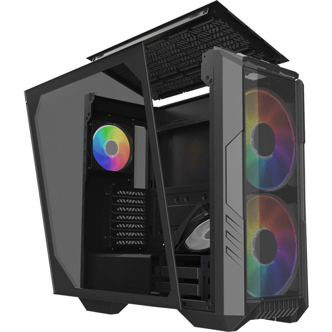 Cooler Master H500-KGNN-S00 HAF 500 Computer Case, Mid-tower, Black, Steel, Mesh, Tempered Glass, 4 Fans, ATX, EATX, SSI CEB, ITX, Micro ATX