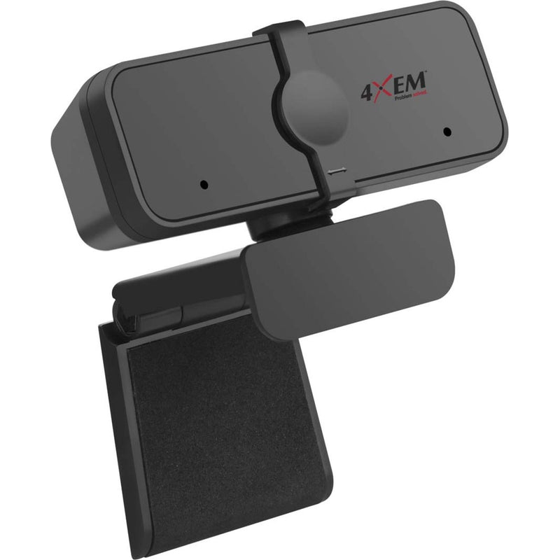 Side angle view of 4XEM webcam showing adjustable monitor mounting clip