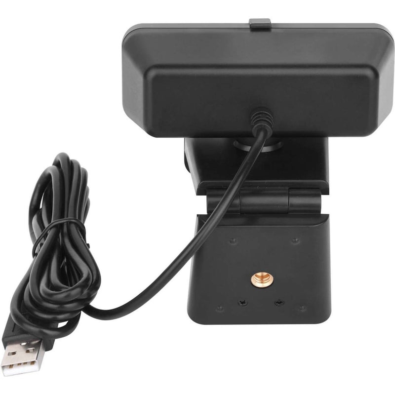 Rear view of 4XEM webcam showing USB cable connection and mounting base