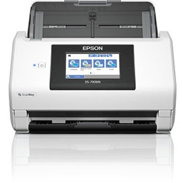 Front view of Epson DS-790WN scanner showing large color touchscreen interface-alternate-image2