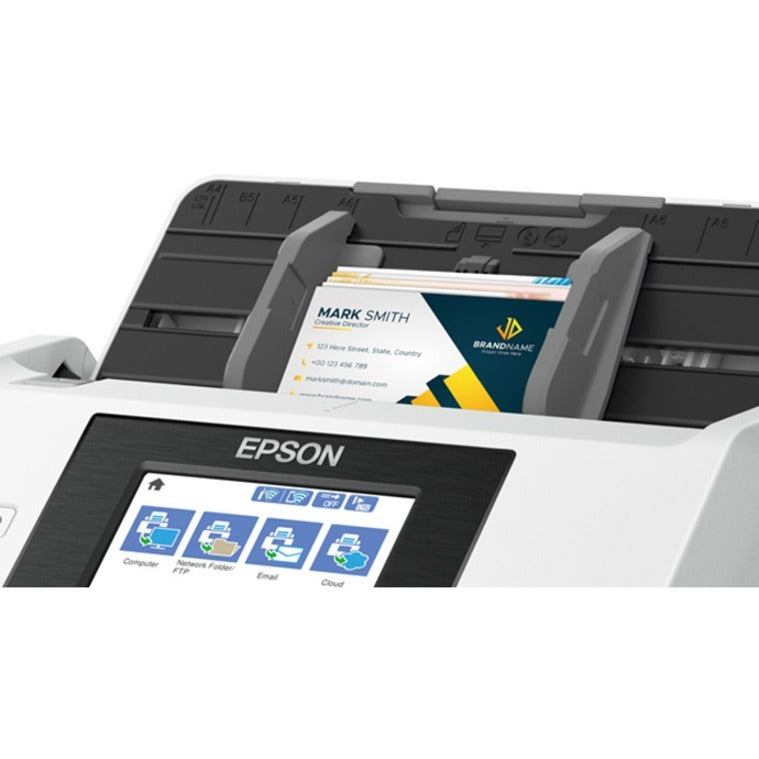 Close-up of Epson DS-790WN touchscreen interface showing scanning options-alternate-image6