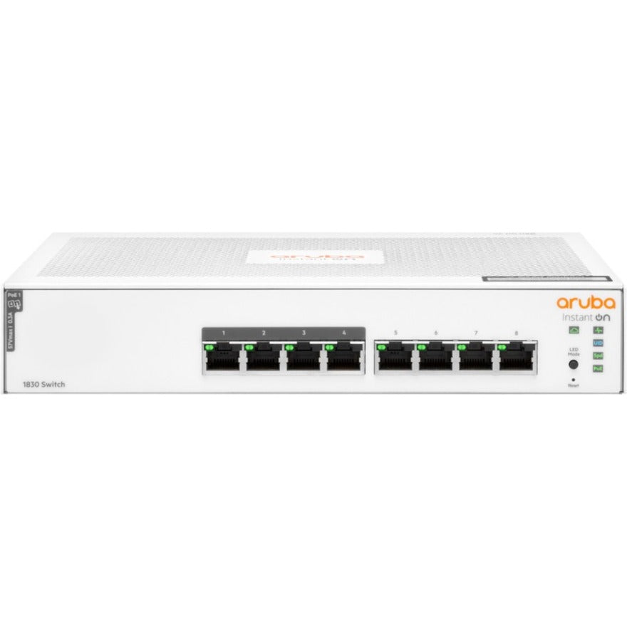 Aruba Instant On 1830 8G 4p Class4 PoE 65W Switch 8 Ports Gigabit Ethernet