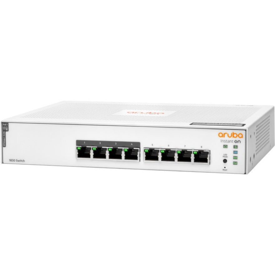 Aruba Instant On 1830 8G 4p Class4 PoE 65W Switch 8 Ports Gigabit Ethernet