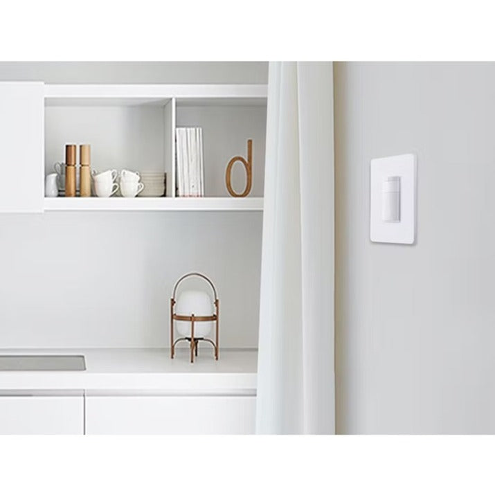 White smart switch mounted on wall in modern interior-alternate-image8