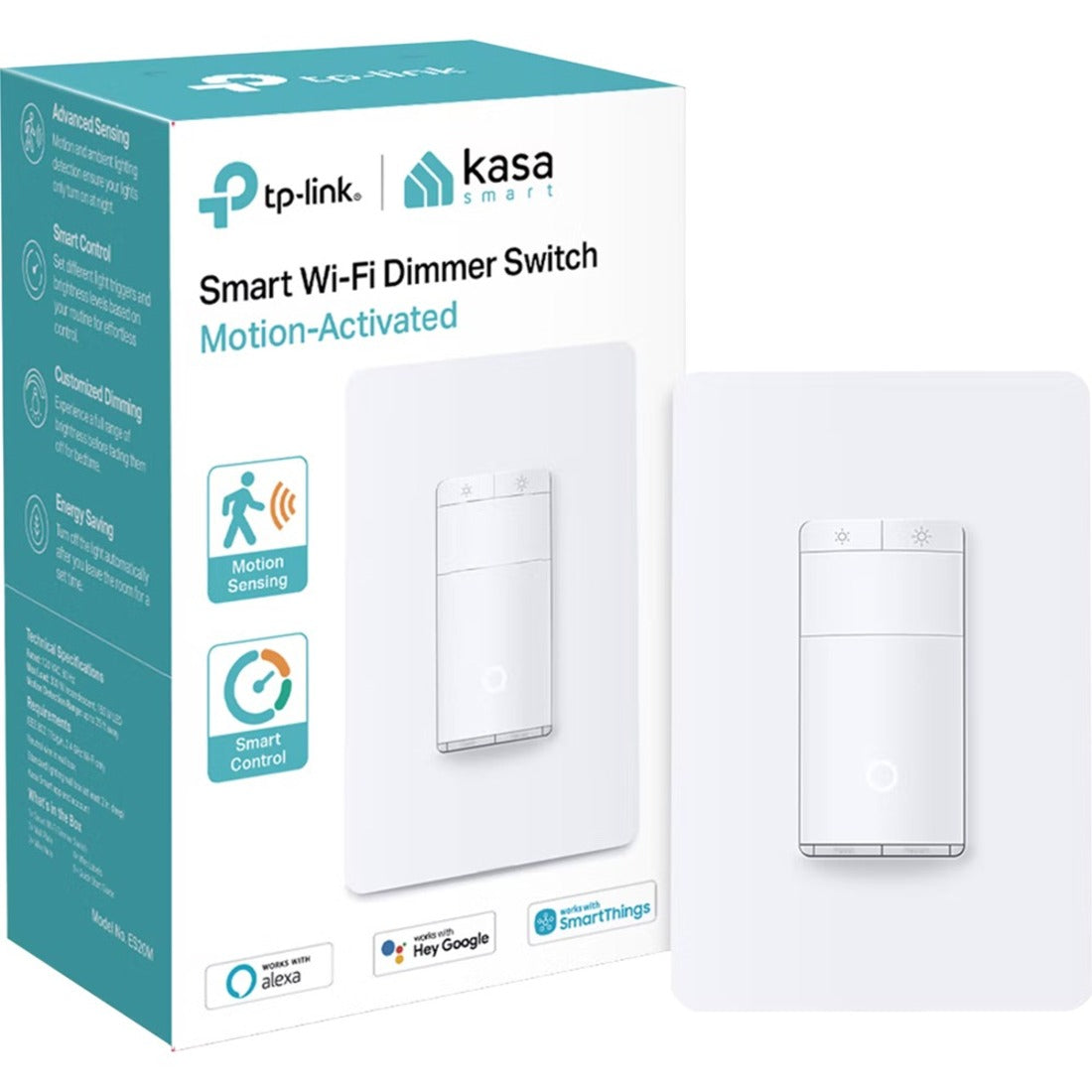 Kasa Smart Motion-Activated Wi-Fi Light Switch product box and switch face view-alternate-image1