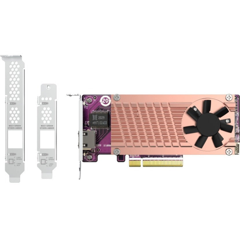 การ์ดขยาย PCIe NVMe SSD แบบคู่ M.2 2280 และพอร์ตเดียว 10GbE รุ่น QM2-2P10G1TB PCIe Gen3 x8