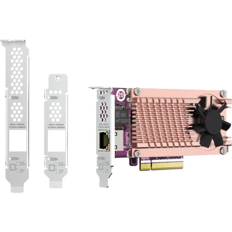 การ์ดขยาย PCIe NVMe SSD แบบคู่ M.2 2280 และพอร์ตเดียว 10GbE รุ่น QM2-2P10G1TB PCIe Gen3 x8