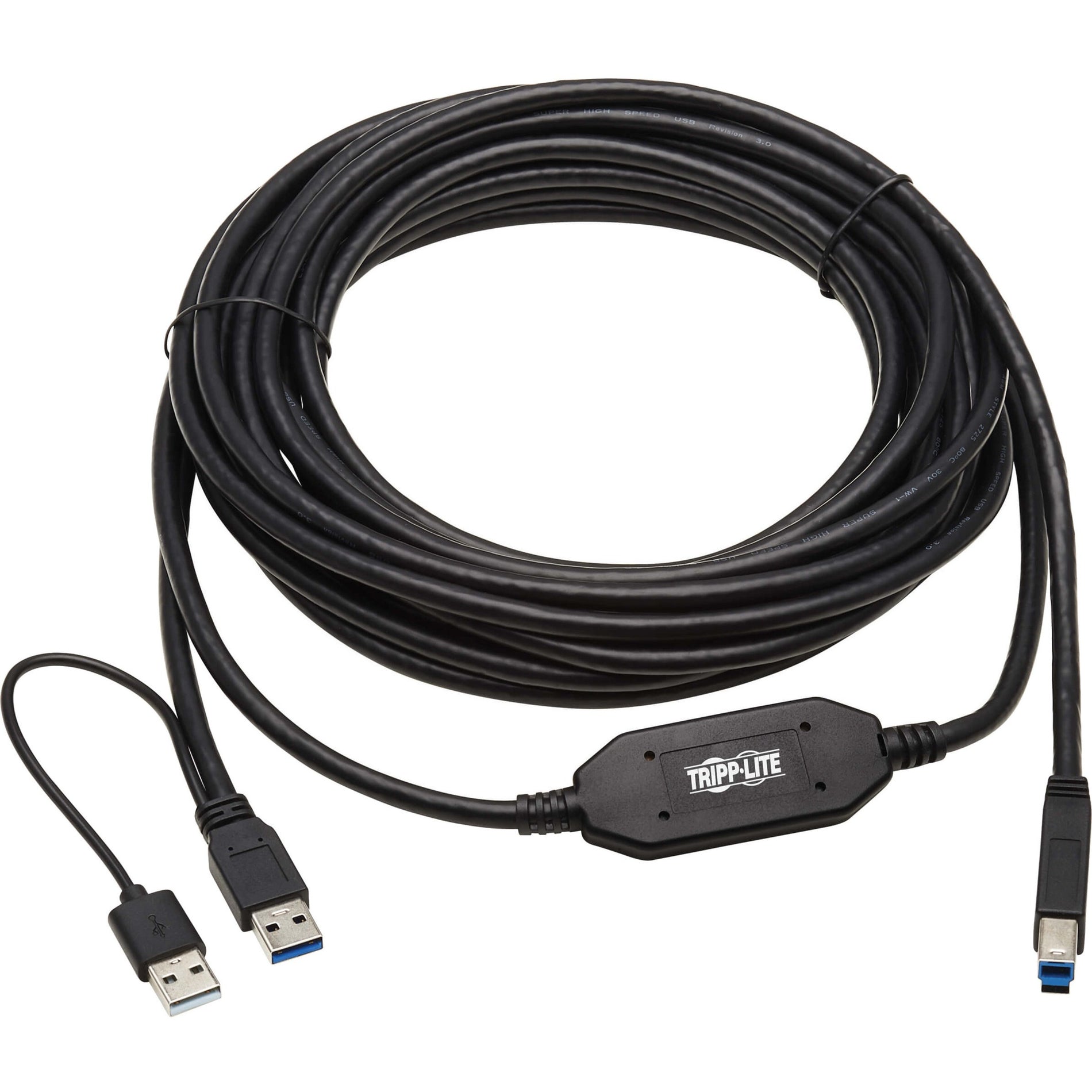 Tripp Lite U328-025-1 USB Active Repeater Cable - USB-A to USB-B (M/M) 25 ft. (7.6 m) Signal Booster Plug & Play  Tripp Lite U328-025-1 USB 액티브 리피터 케이블 - USB-A to USB-B (M/M) 25 ft. (7.6 m) 시그널 부스터 플러그 앤 플레이