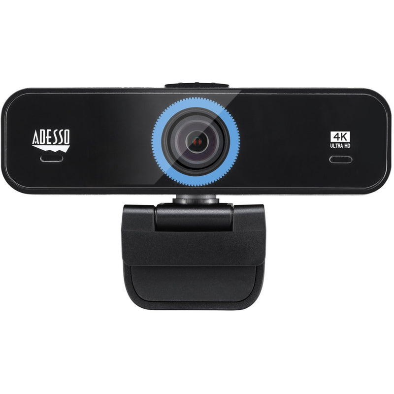 Front view of Adesso CyberTrack K4 webcam mounted on display clip