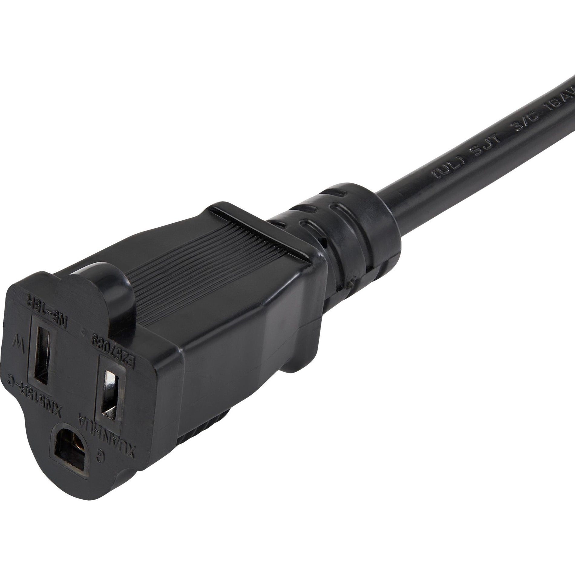 StarTech.com PAC1023 Power Extension Cord 3 ft NEMA 5-15P to NEMA 5-15R Black  Zwart 3 ft NEMA 5-15P naar NEMA 5-15R StarTech.com PAC1023 stroomverlengsnoer