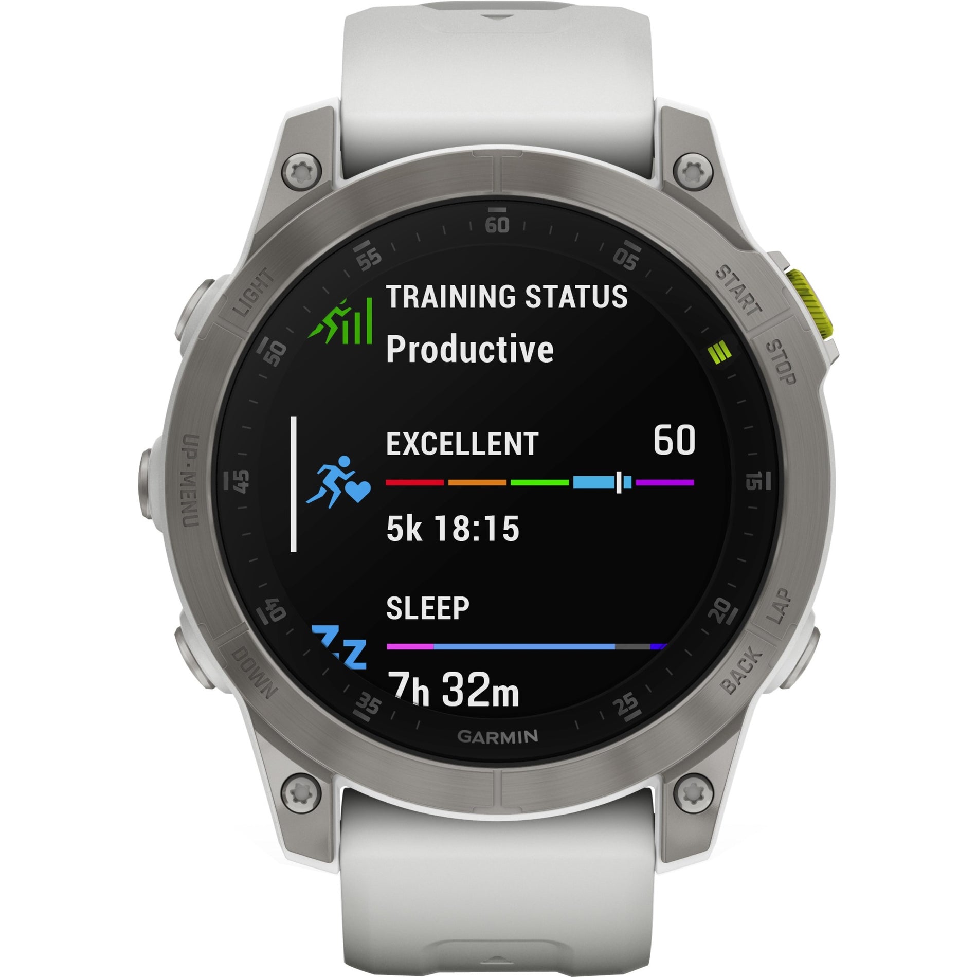 Garmin 010-02582-20 epix (Gen 2) Smart Watch, Titanium with White Band, Water Resistant, AMOLED Display, GPS, Bluetooth [Discontinued]