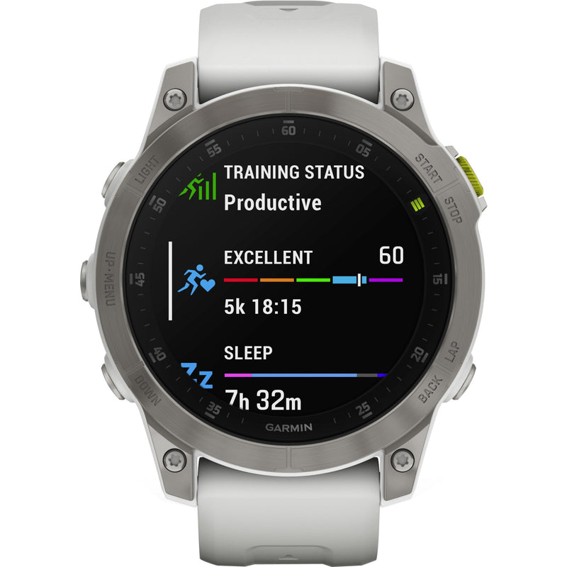 Garmin epix Gen 2 displaying training status screen with productivity metrics and sleep data