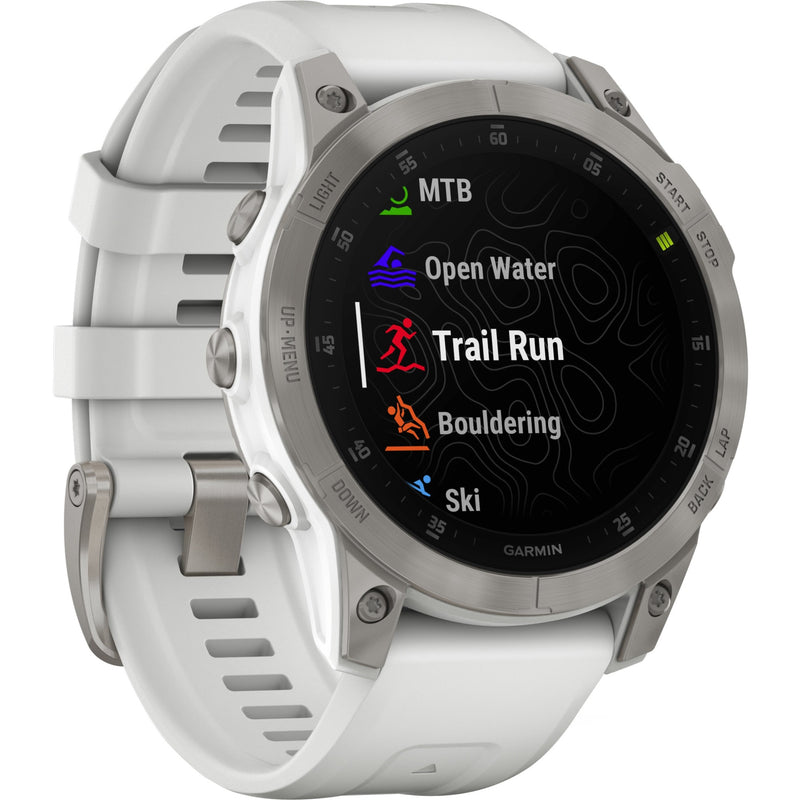 Garmin epix Gen 2 smartwatch displaying multiple sport activity modes on AMOLED screen