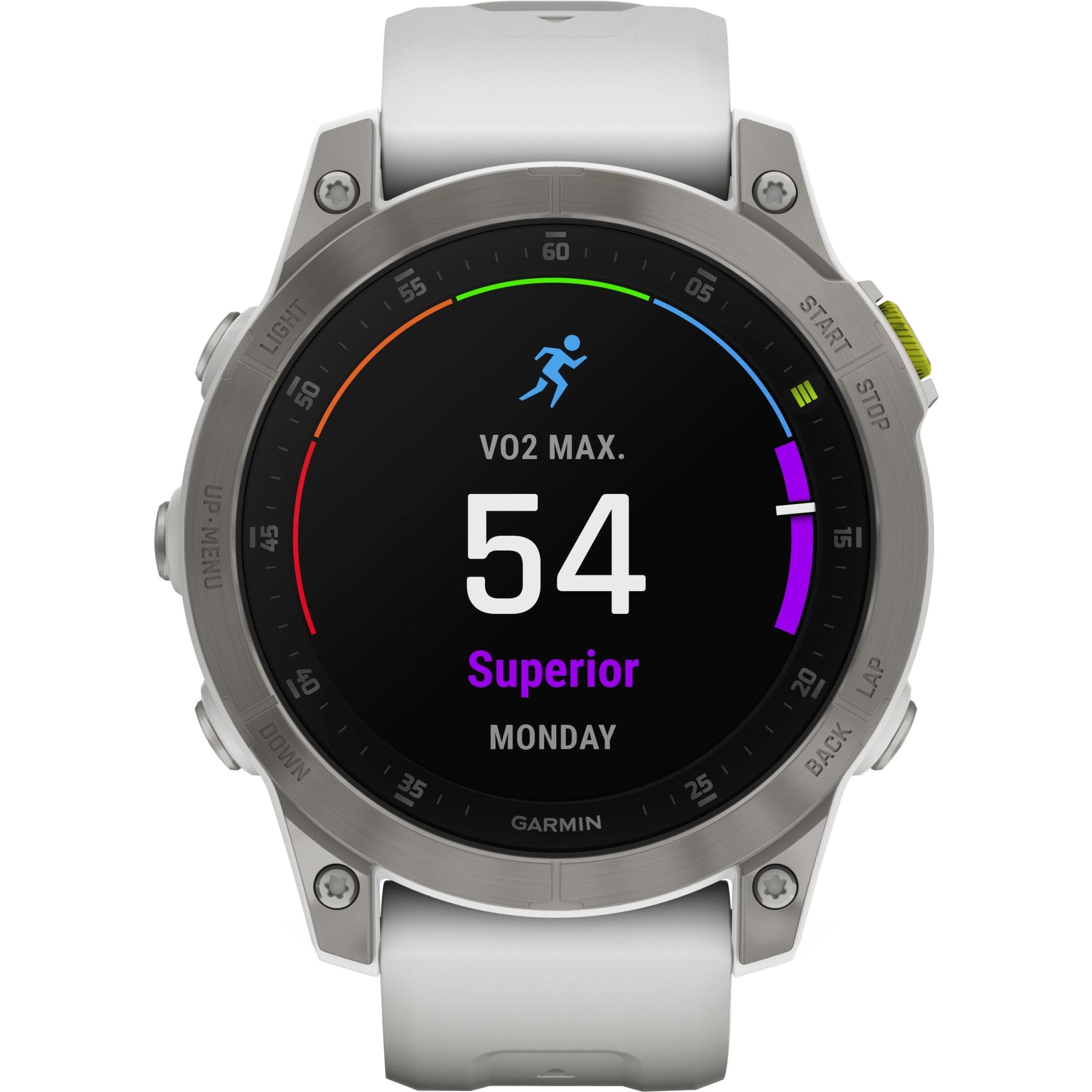 Garmin 010-02582-20 epix (Gen 2) Smart Watch, Titanium with White Band, Water Resistant, AMOLED Display, GPS, Bluetooth [Discontinued]