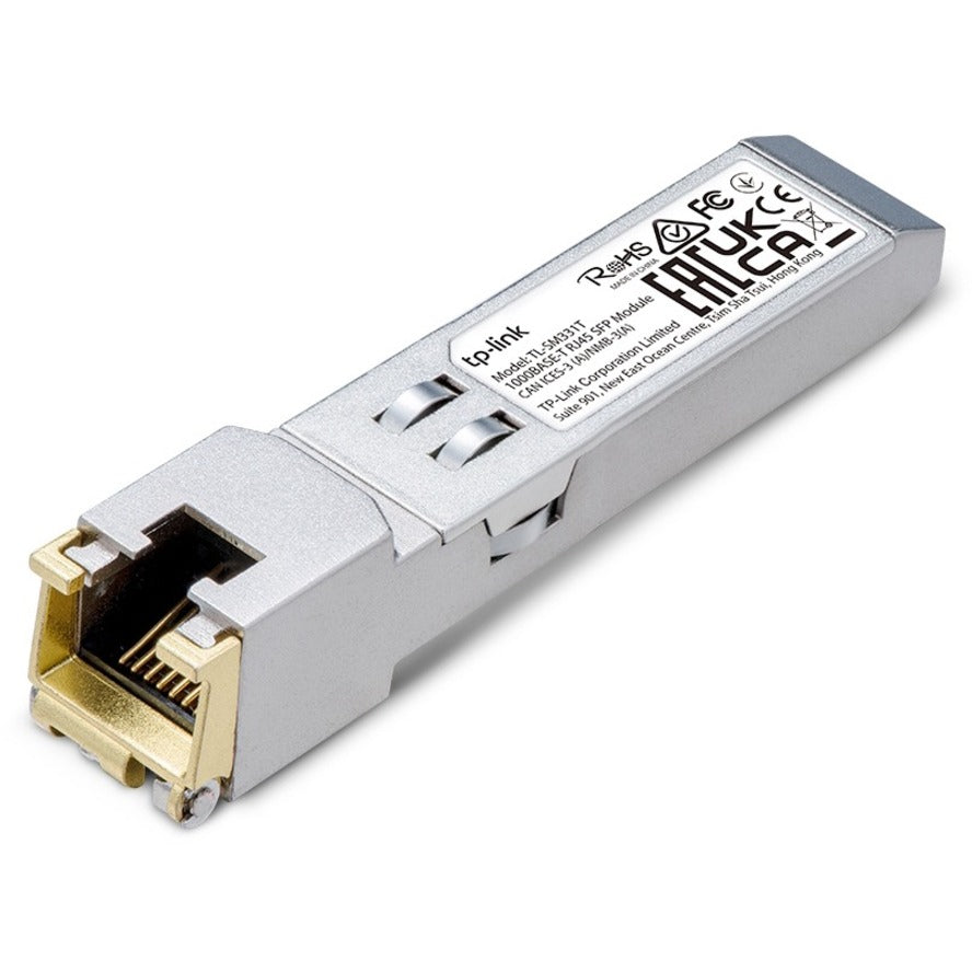 TP-Link TL-SM331T 1000Base-T RJ45 SFP Module, Gigabit Ethernet, Hot-pluggable, Hot-swappable