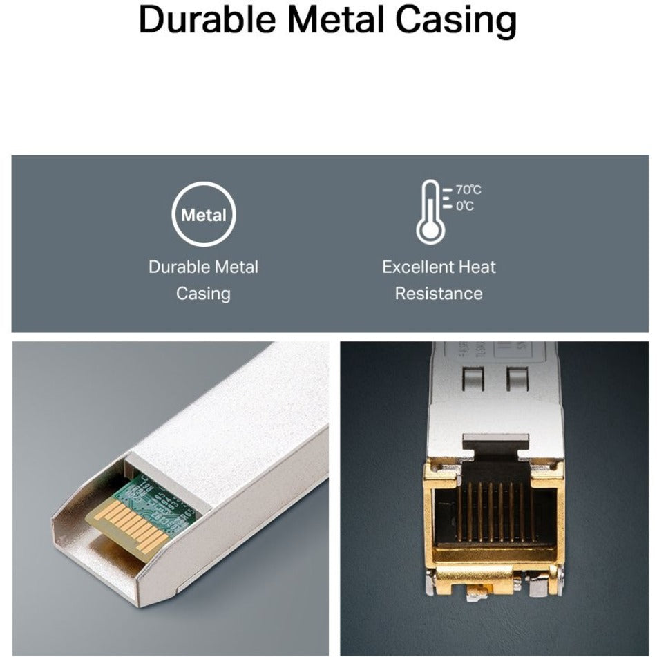 TP-Link TL-SM331T 1000Base-T RJ45 SFP Module, Gigabit Ethernet, Hot-pluggable, Hot-swappable