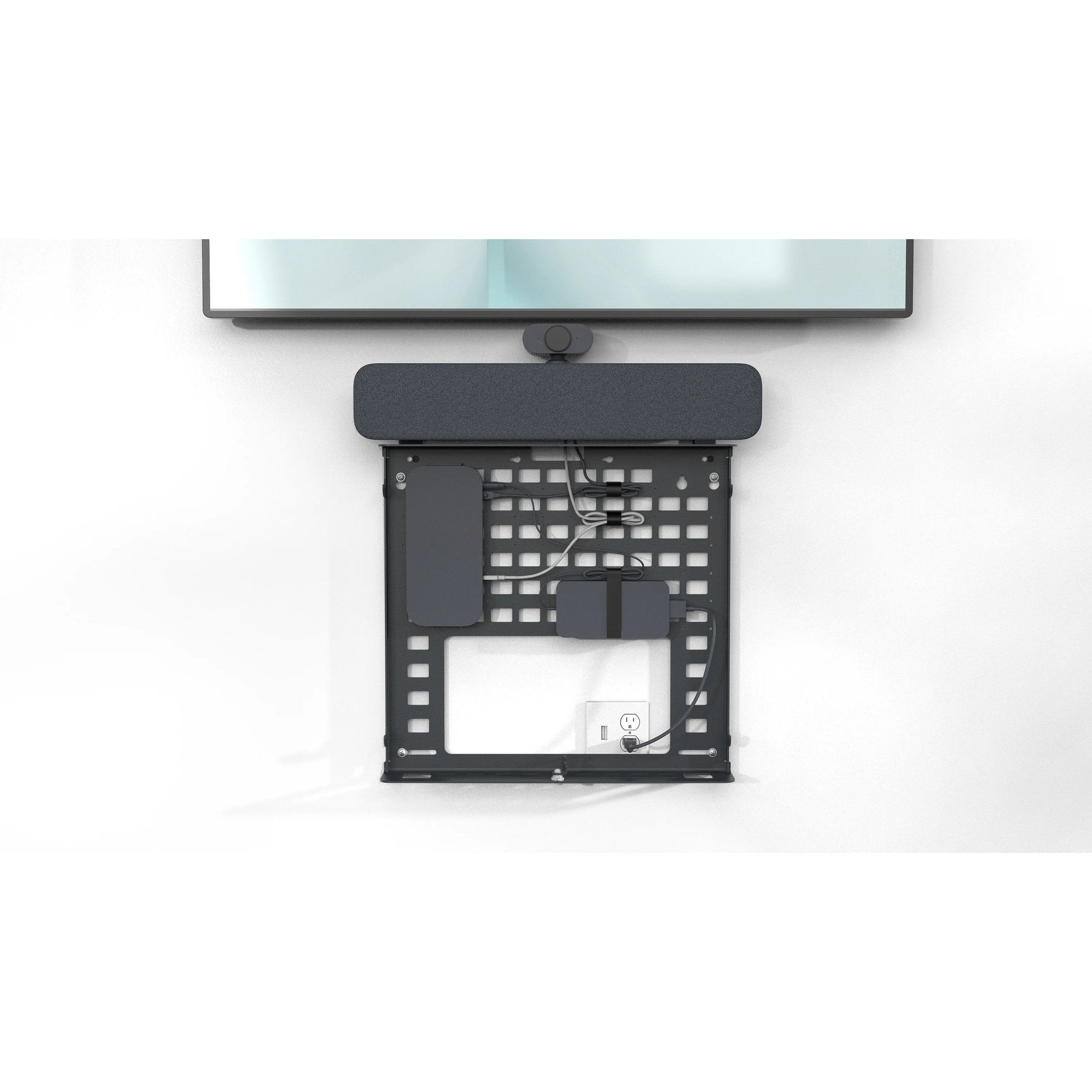 Heckler Design H891-BG AV Credenza Mini, Wall Mount for Video Conferencing Systems, Black Gray