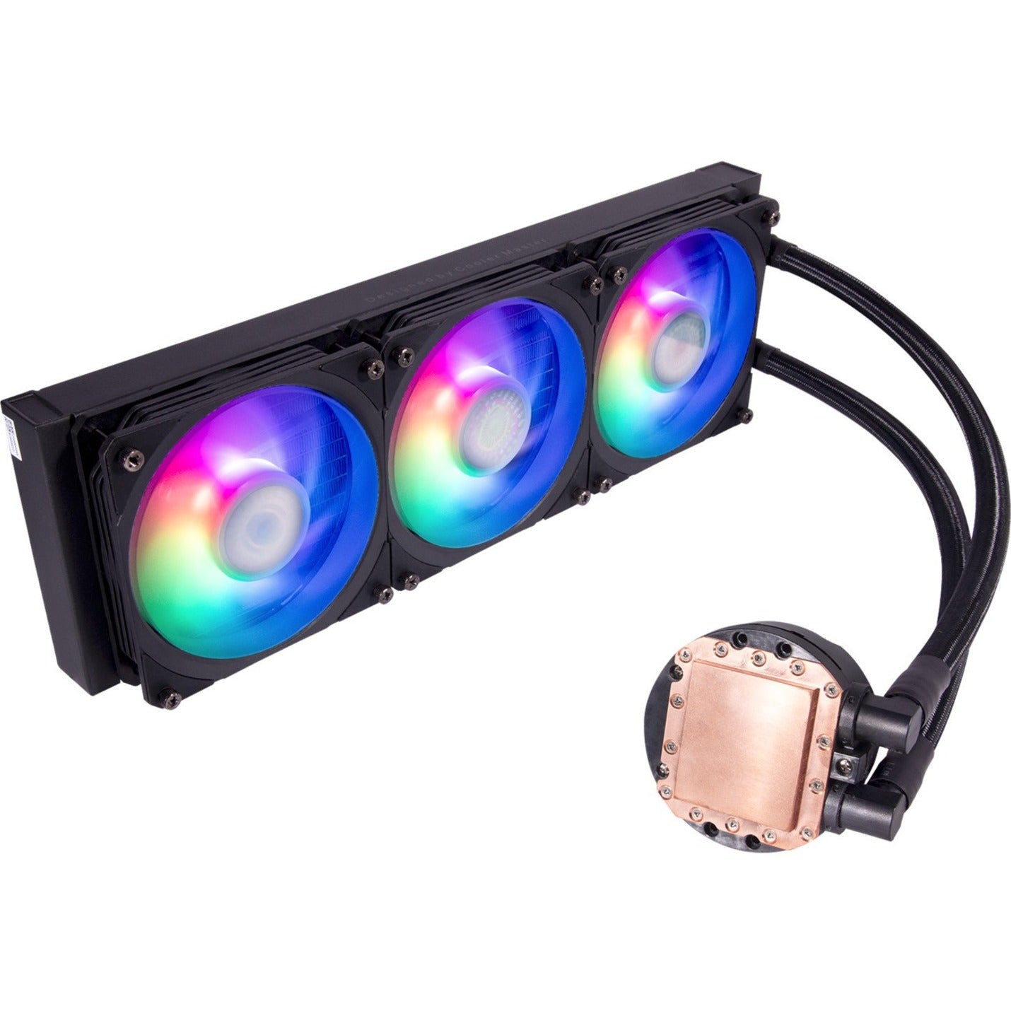 Cooler Master MLY-D36M-A23PZ-R1 MasterLiquid PL360 Flux Liquid Cooler, 3 Fans, ARGB LED Color, 919.8 gal/min Maximum Airflow