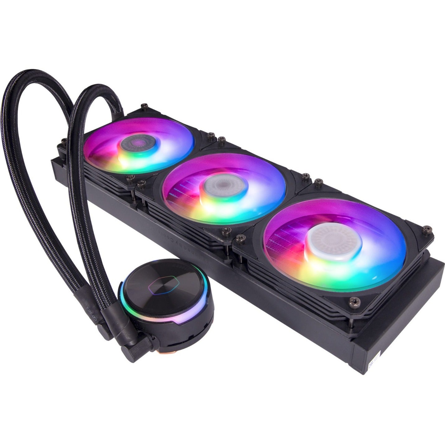 Cooler Master MLY-D36M-A23PZ-R1 MasterLiquid PL360 Flux Liquid Cooler, 3 Fans, ARGB LED Color, 919.8 gal/min Maximum Airflow