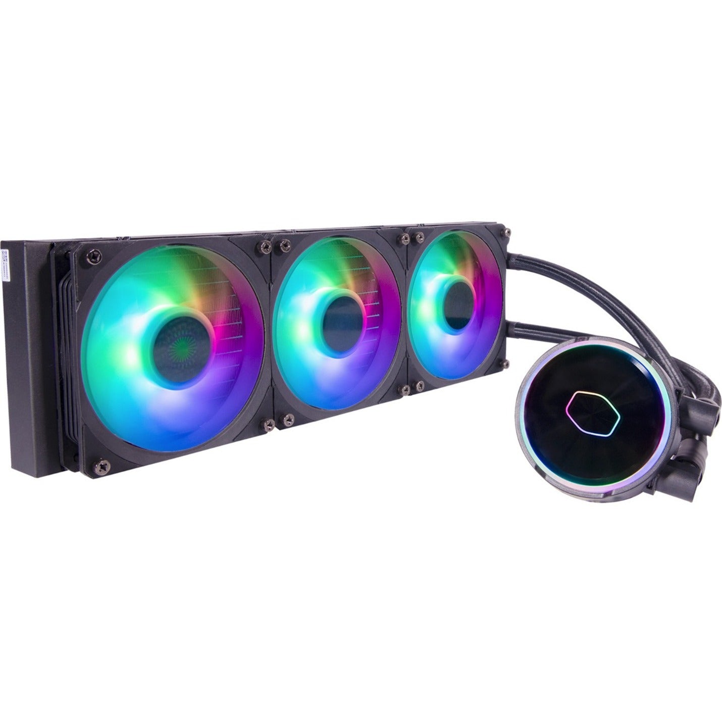 Cooler Master MLY-D36M-A23PZ-R1 MasterLiquid PL360 Flux Liquid Cooler, 3 Fans, ARGB LED Color, 919.8 gal/min Maximum Airflow