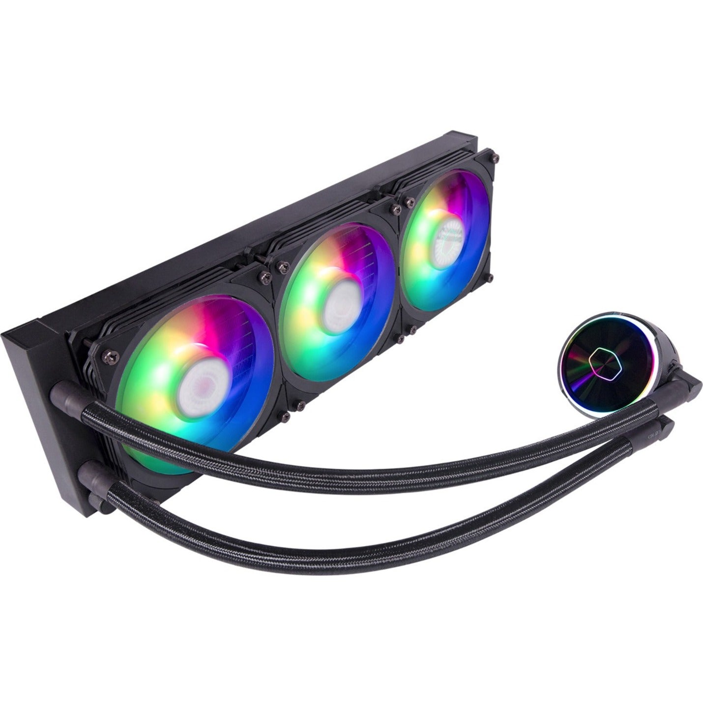 Cooler Master MLY-D36M-A23PZ-R1 MasterLiquid PL360 Flux Liquid Cooler, 3 Fans, ARGB LED Color, 919.8 gal/min Maximum Airflow