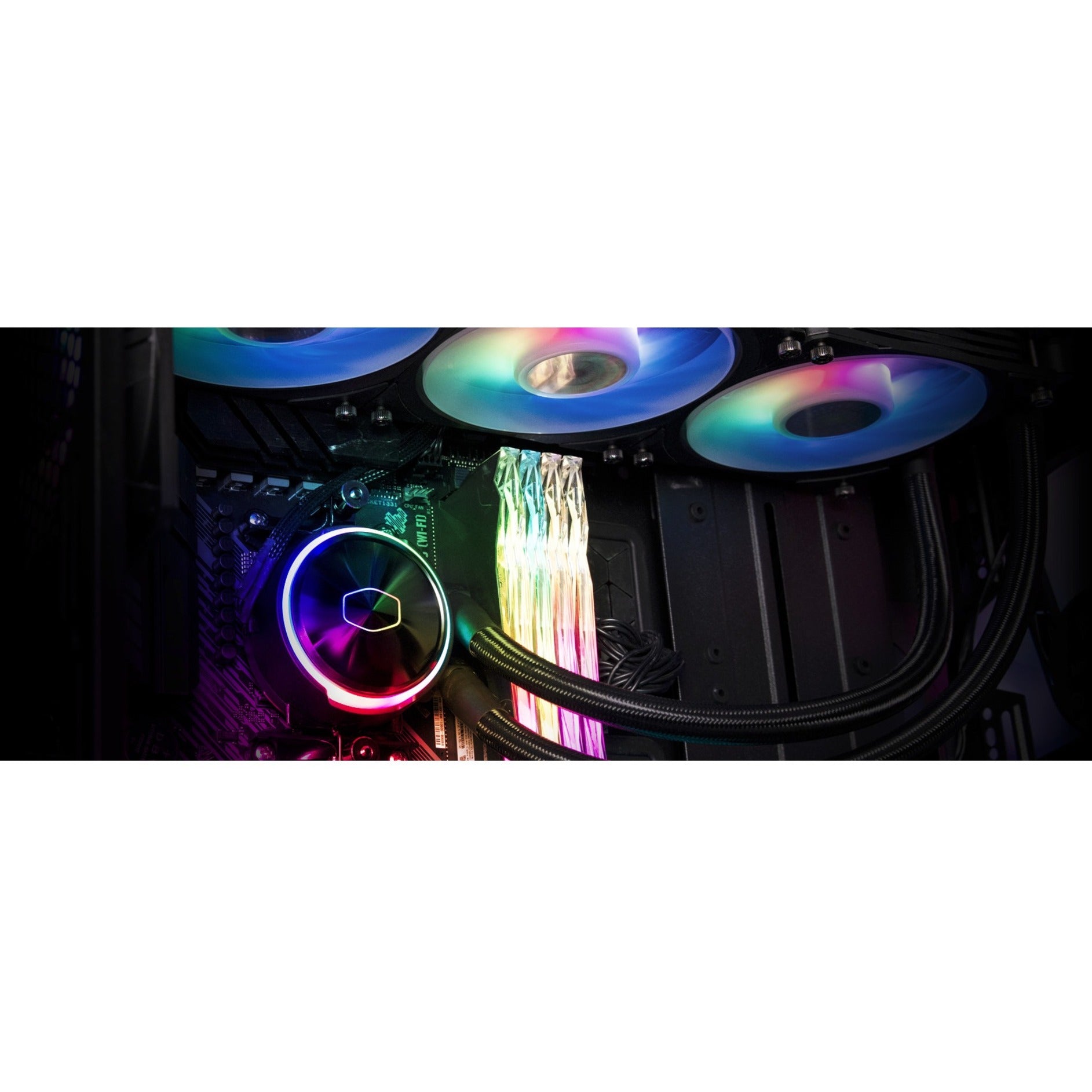 Cooler Master MLY-D36M-A23PZ-R1 MasterLiquid PL360 Flux Liquid Cooler, 3 Fans, ARGB LED Color, 919.8 gal/min Maximum Airflow