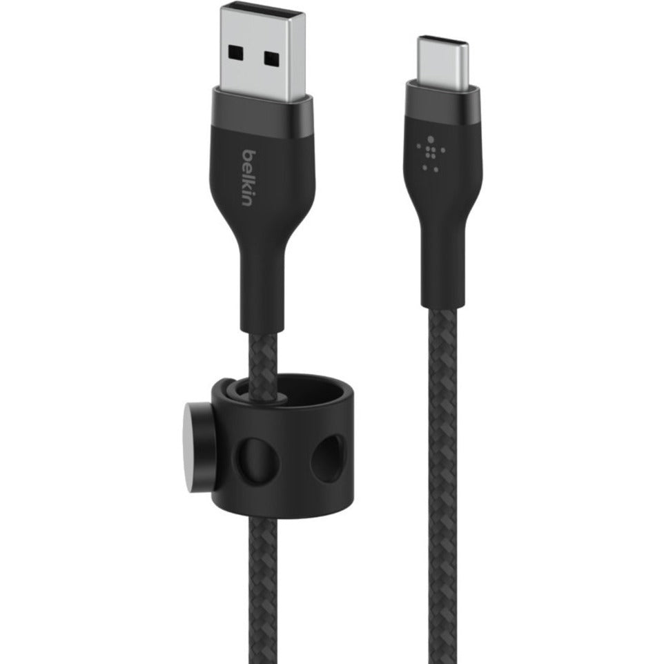 Belkin CAB010BT1MBK BOOST&uarr;CHARGE PRO Flex USB-A to USB-C Cable, 5-Year Warranty, Fray Resistant, 3.3ft Black