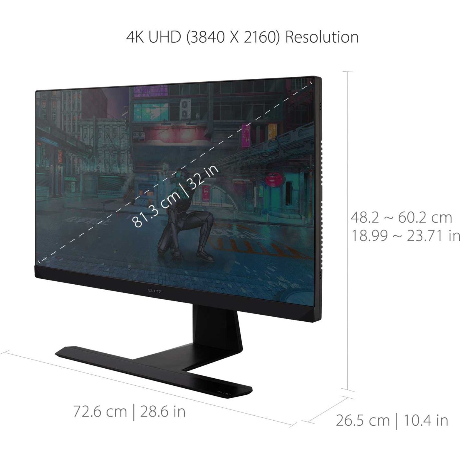 ViewSonic XG321UG Elite 32 ίντσες 4Κ Monitor Gaming G-Sync Mini LED HDR1400 Προηγμένη Εργονομία