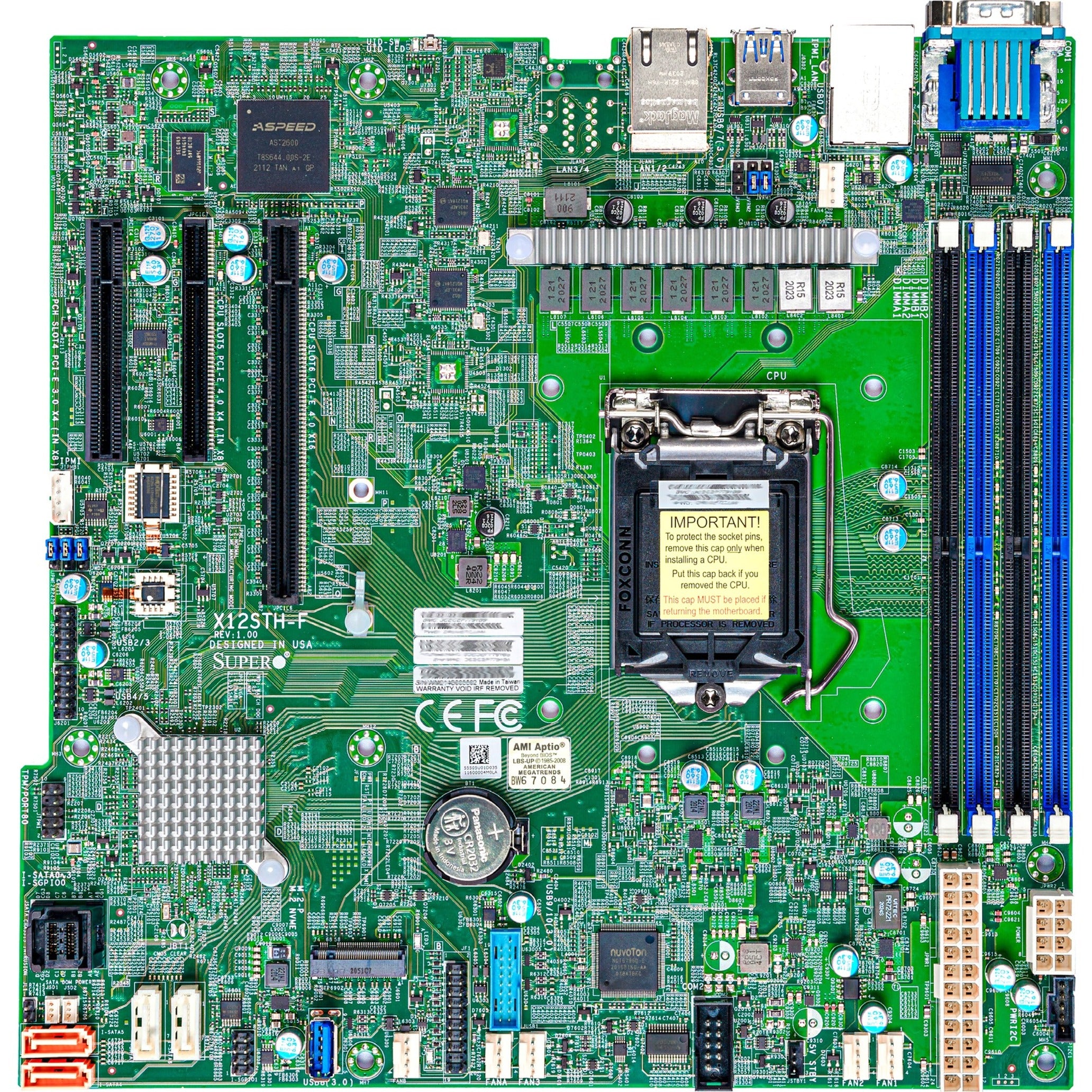 超微 MBD-X12STH-F-B X12STH-F 工作站主板，LGA 1200，DDR4，双LAN 超微