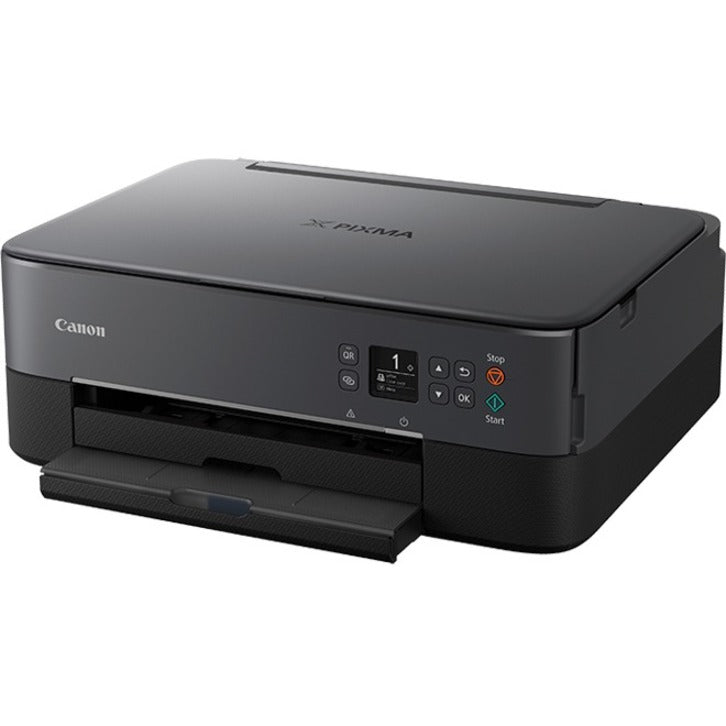 Canon PIXMA TS6420a wireless all-in-one printer in black, front-angled view showing control panel and paper tray-alternate-image1