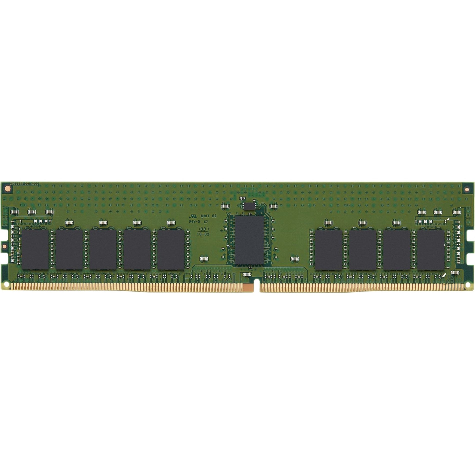 Kingston 16GB DDR4-3200 ECC Registered server memory module showing green PCB with black memory chips in DIMM form factor-alternate-image1