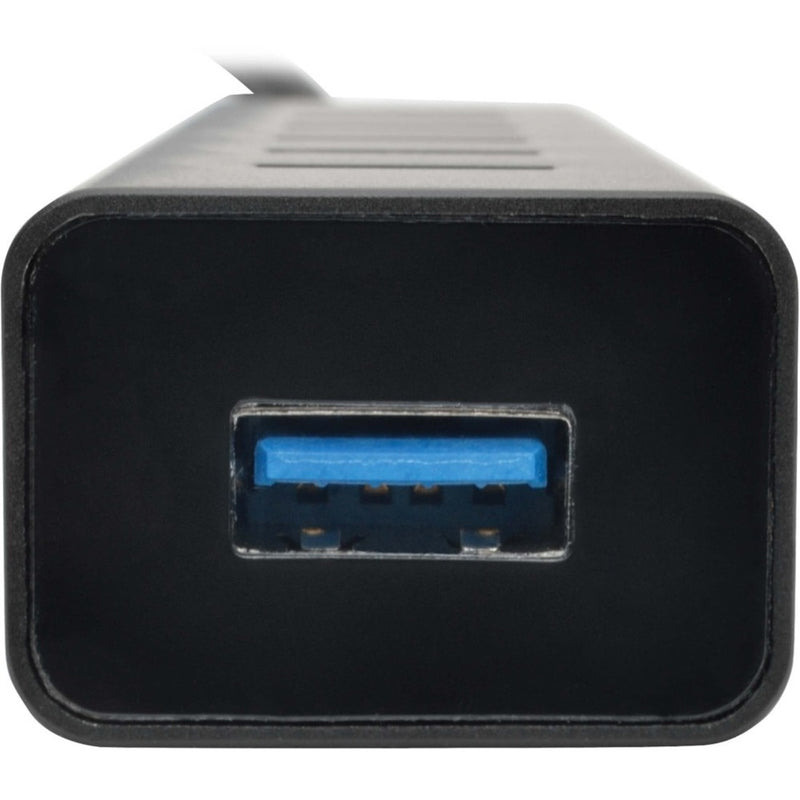 Close-up of single USB 3.2 port showing blue connector interface