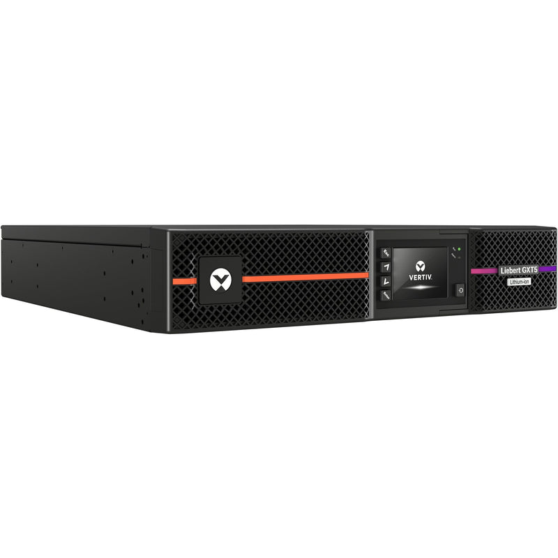 Side angle view of Liebert GXT5 UPS showing 2U rack mount design