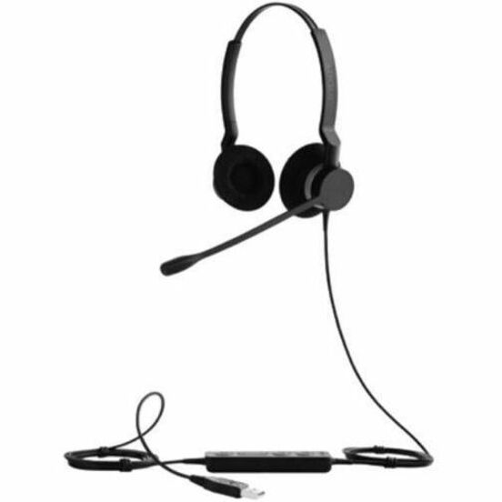 Jabra BIZ 2300 USB headset with binaural design, boom microphone, and in-line controller-alternate-image1