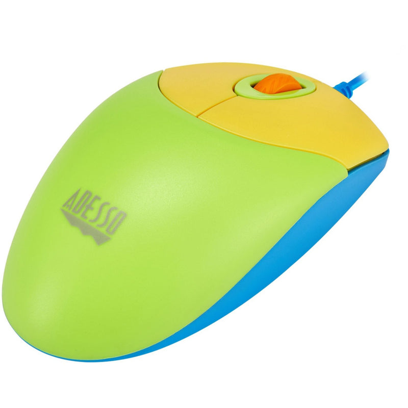 Side view of Adesso kids mouse showing ergonomic curves