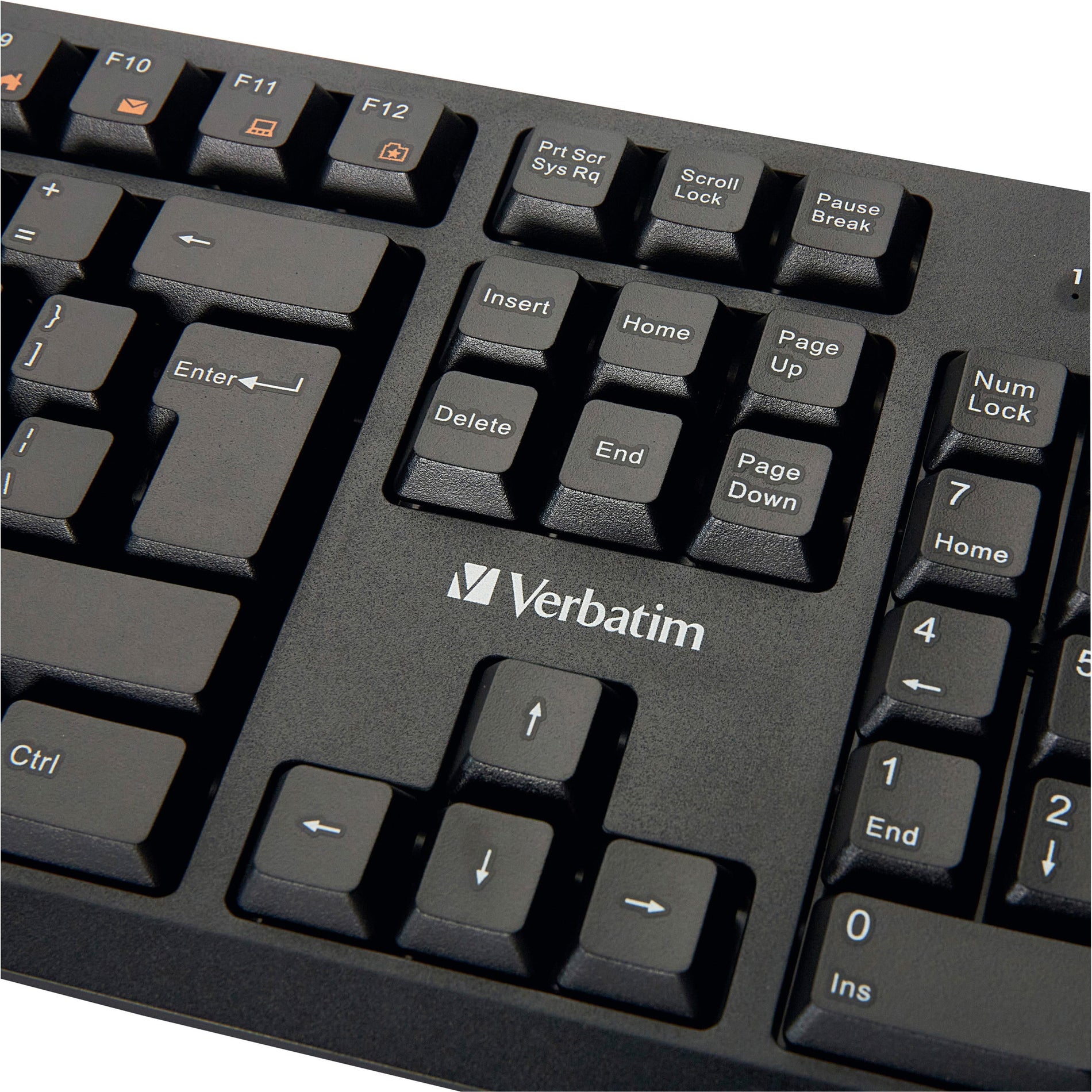 Verbatim 70734 Wired Keyboard and Mouse, Multimedia Hot Keys, Adjustable Tilt, LED Indicator