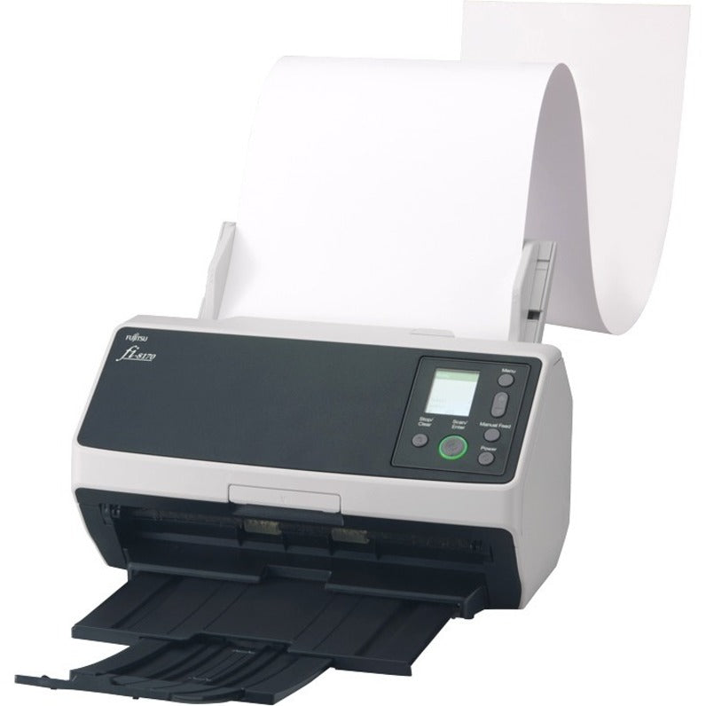 Side view of Fujitsu fi-8170 with paper loaded in feed tray-alternate-image8