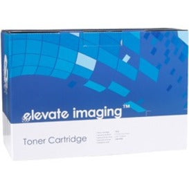 Elevate Imaging magenta toner cartridge in white retail packaging with blue geometric pattern design