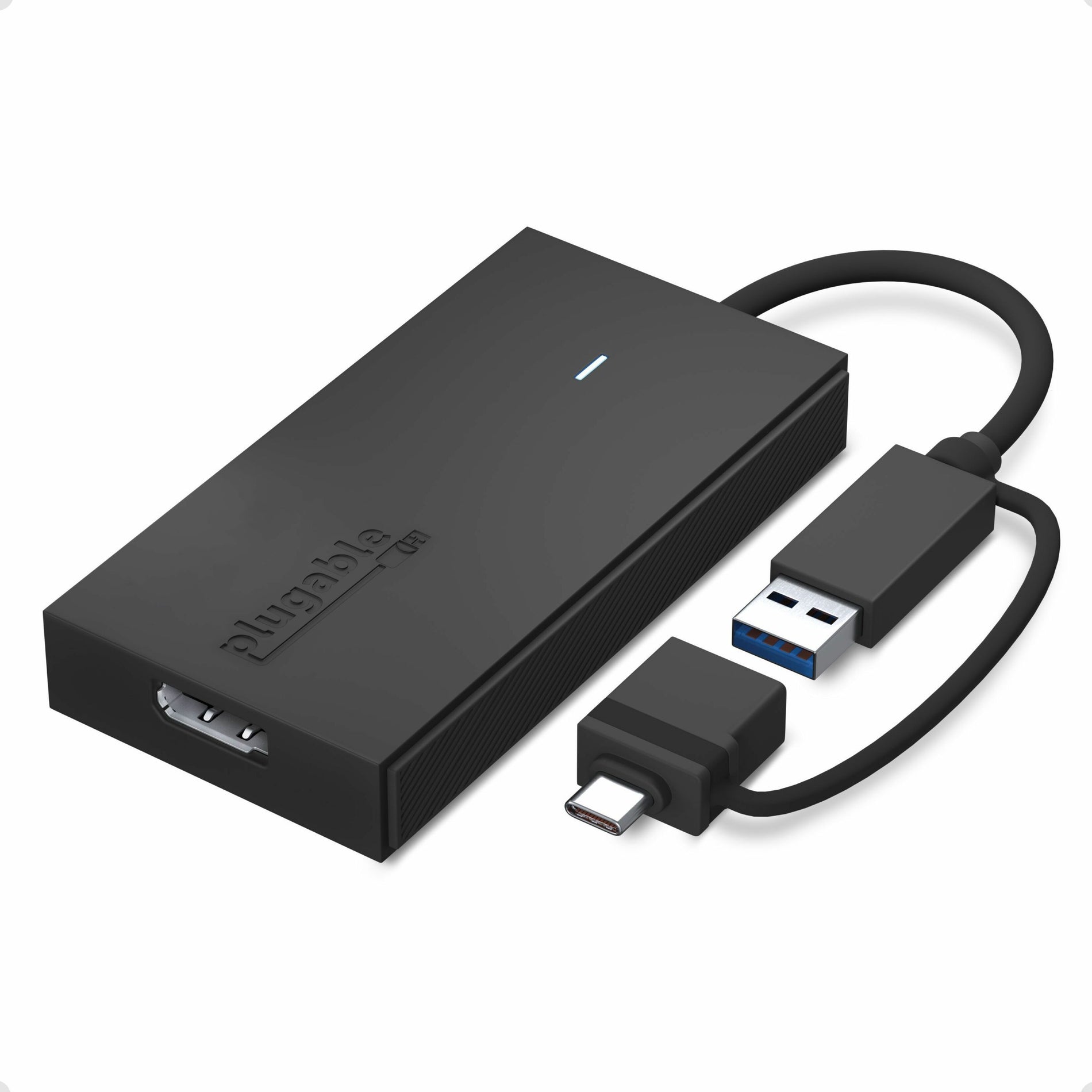 Plugable UGA-DP-S DisplayPort/USB-C/USB Audio/Video Adapter, HDCP Charging, 1920 x 1080 Resolution Supported