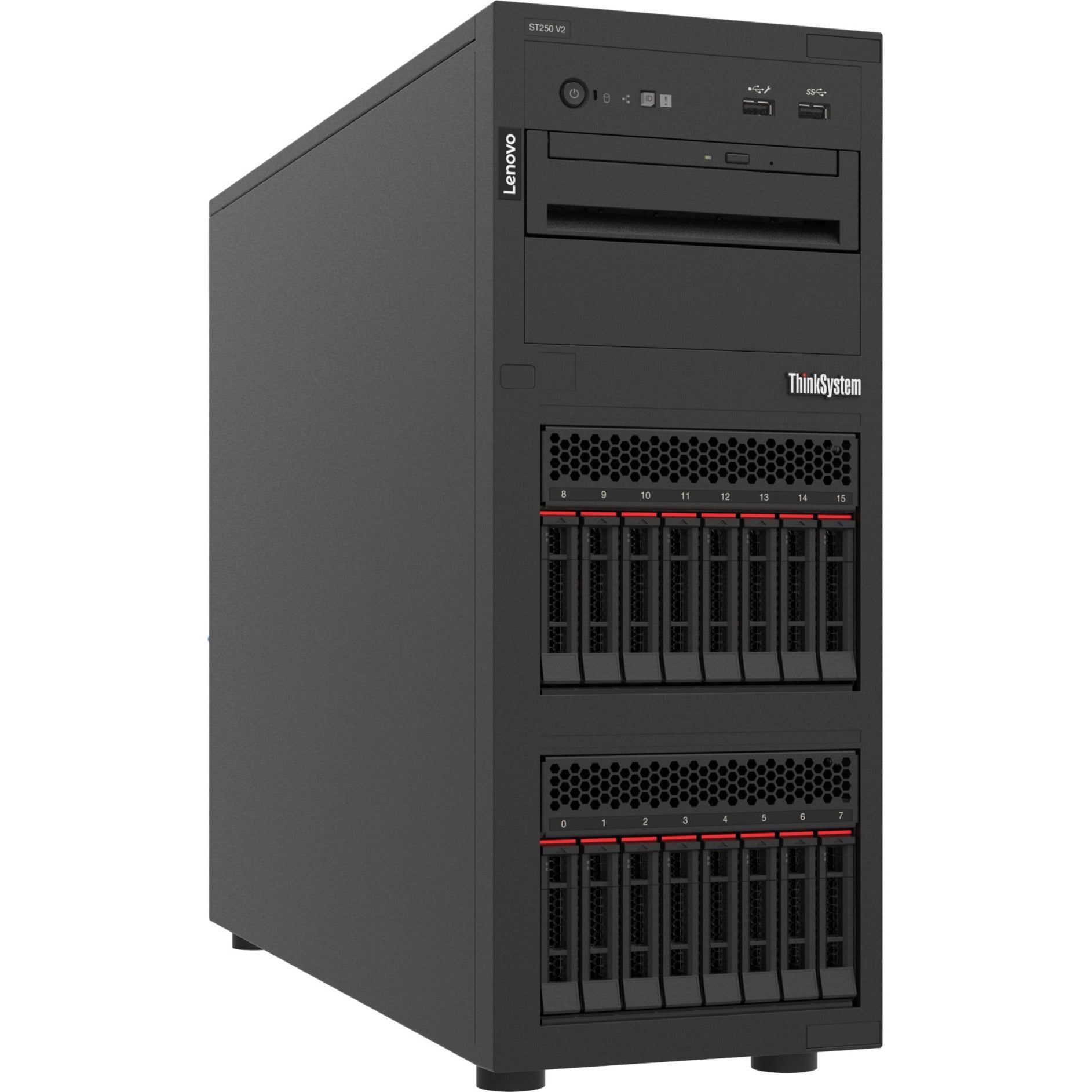 Lenovo 7D8FA013NA ThinkSystem ST250 V2 Server, Xeon E-2378, 16GB RAM, No Hard Drive, 3 Year Warranty