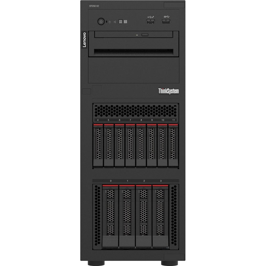Lenovo 7D8FA013NA ThinkSystem ST250 V2 Server, Xeon E-2378, 16GB RAM, No Hard Drive, 3 Year Warranty