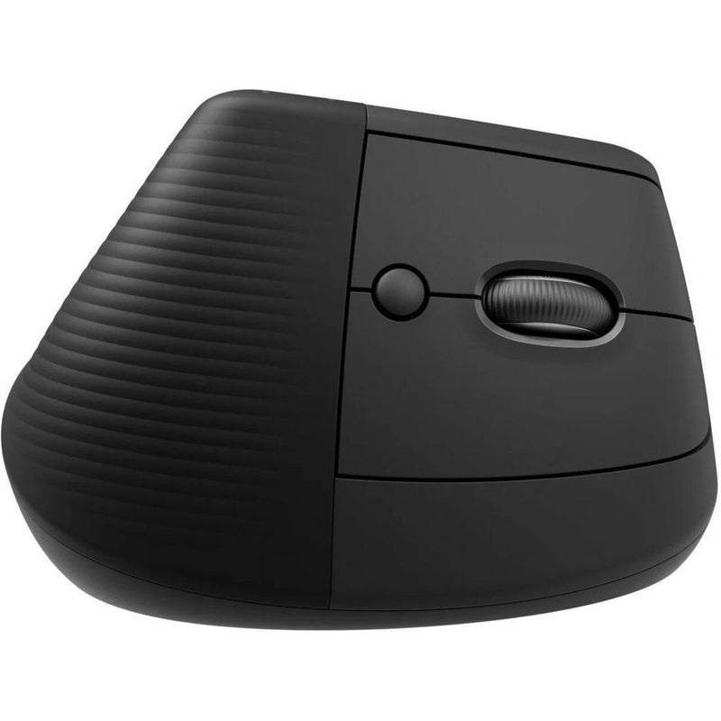 Side view of Logitech Lift Ergo Mouse showing textured grip pattern