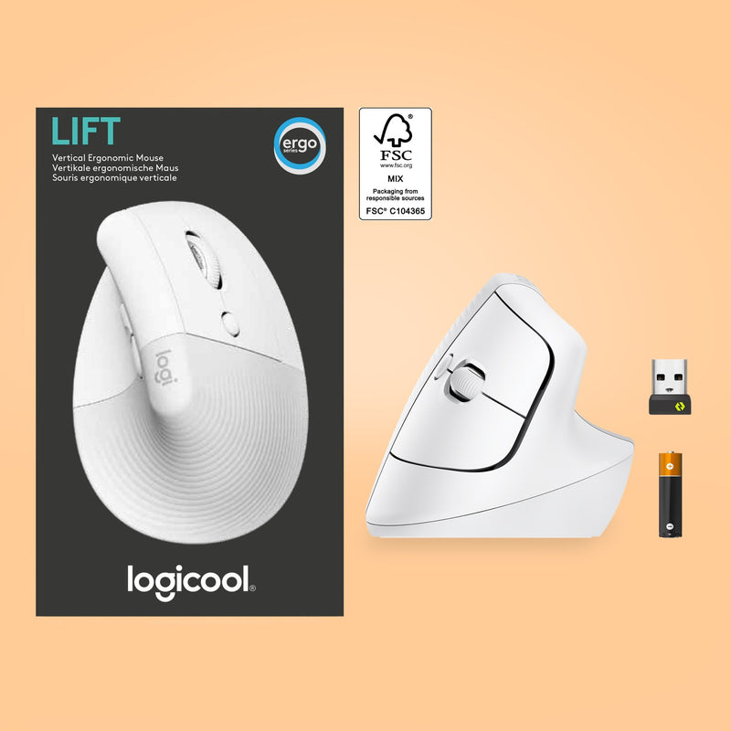 Logitech Lift mouse packaging and included accessories