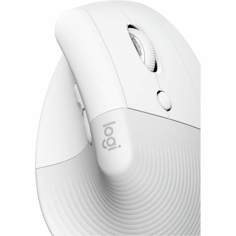 Detailed close-up of Logitech Lift mouse showing premium features