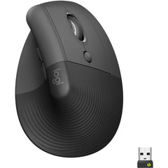 Logitech Lift Vertical Ergonomic Mouse, 4000 DPI Optical, Bluetooth Wireless, Small/Medium Hand Size, 6 Buttons, Quiet Scroll Wheel, Environmentally Friendly, Graphite - 910-006466 (2 Year Warranty)