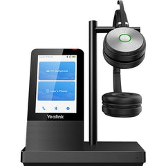 Yealink 1308003 WH66 Headset Kabelloses Bluetooth/DECT-Stereo-Ohrhörer mit Qi kabellosem Laden Touchscreen-LCD