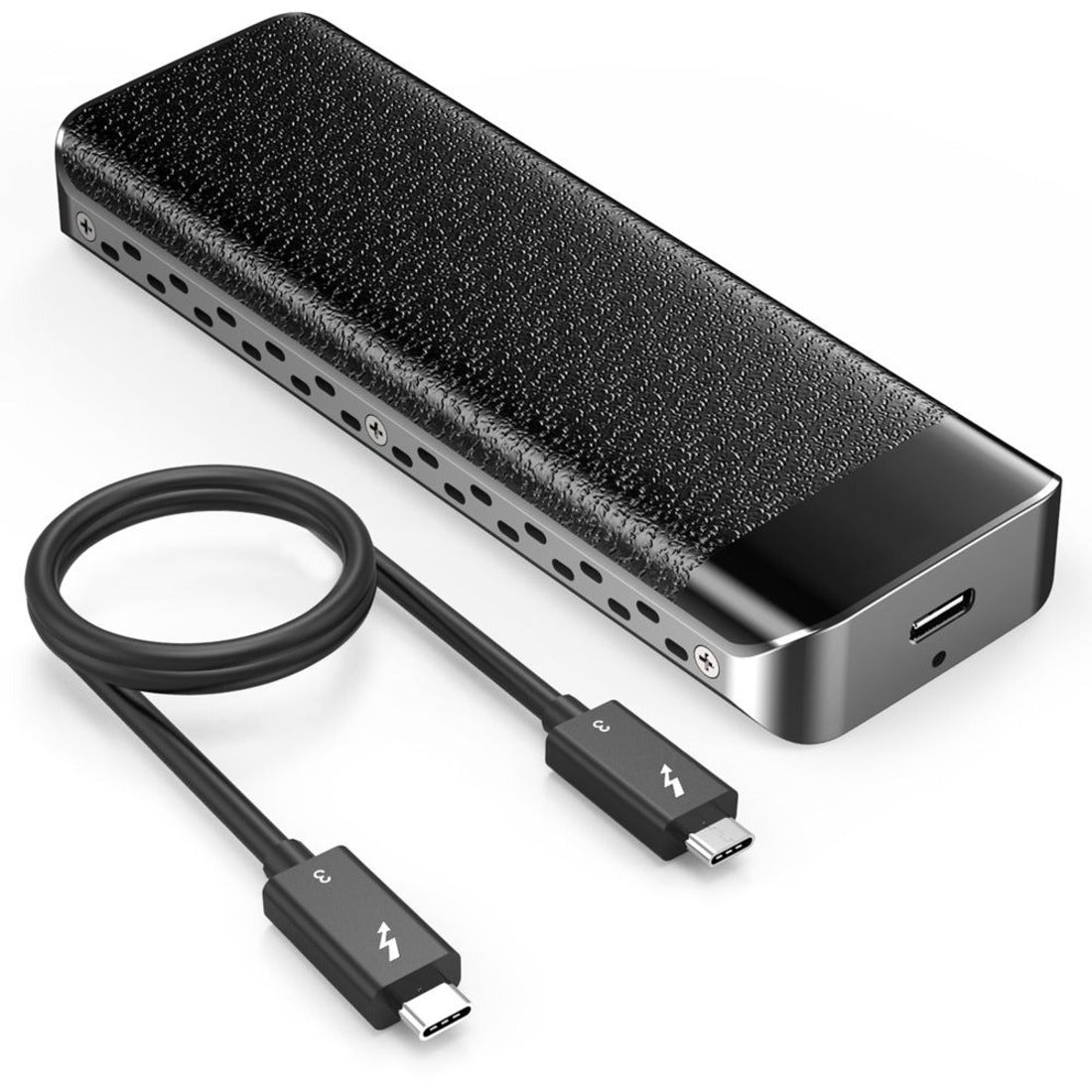 4XEM 4XUTE02 Portable Thunderbolt 3 PCle NVMe SSD Enclosure, Black, Gray - Portable, Thunderbolt 3 Host Interface