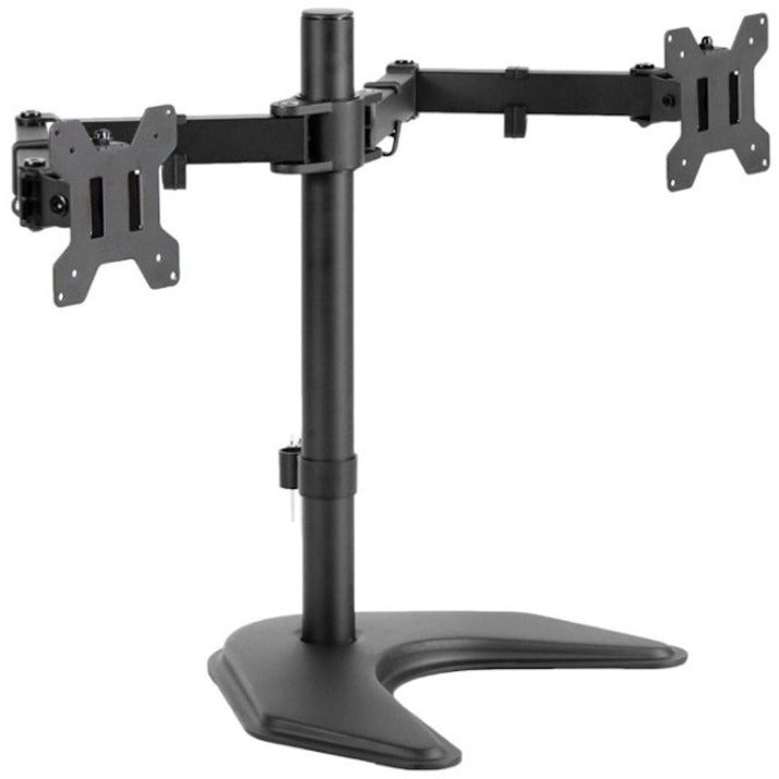 Amer 2XS Free Standing Dual Monitor Mount, Cable Management, Adjustable Arm, Tilt, Swivel, Rotation, Heavy Duty, Scratch Resistant