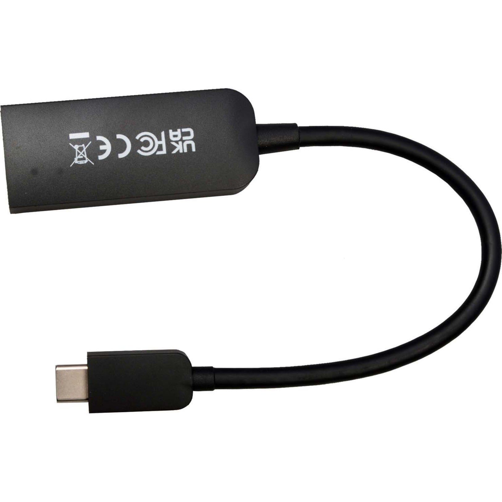 V7 V7USBCDP14 USB-C Male to DisplayPort 1.4 Female 8K/4K UHD Cable, 32.4 Gbps, Strain Relief