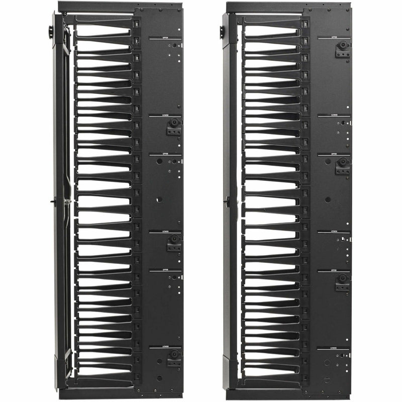 Close-up of high-density cable management features